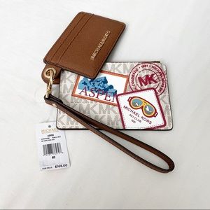 Michael Kors Vanilla Aspen Card Case Duo Wristlet